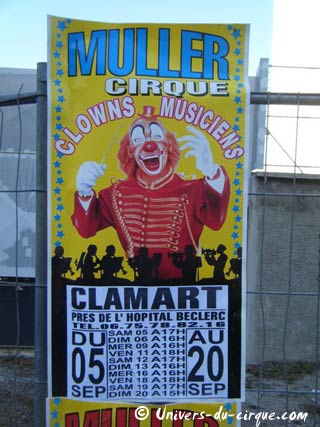 Hauts de Seine : le cirque Muller à Clamart du 05 au 20 septembre