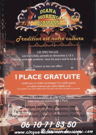 Cirque Diana Moreno - Bormann à Paris: le spectacle continue!