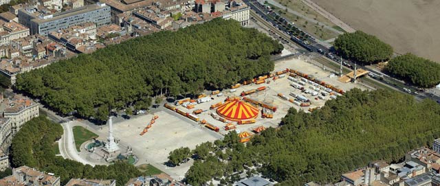 Bordeaux: le cirque Pinder vu du ciel