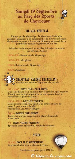 Yvelines : spectacle de l'école Valérie Fratellini à Chevreuse le 19 septembre 2009