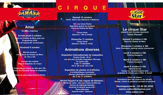 Semaine du Cirque d'Autun: le programme