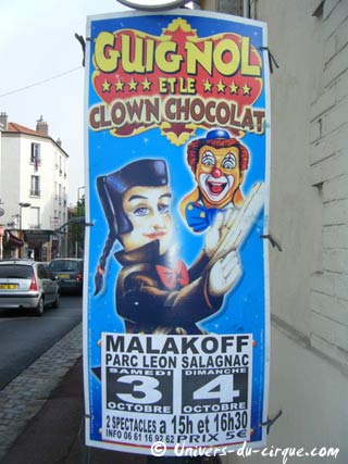 Hauts de Seine: Guignol et le clown Chocolat à Malakoff les 03 et 04 octobre 2009
