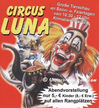 Le site Internet du Circus Luna en Allemagne