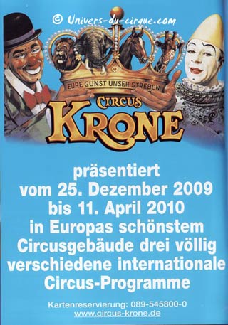 Allemagne: fin de la tournée 2009 du Circus Krone