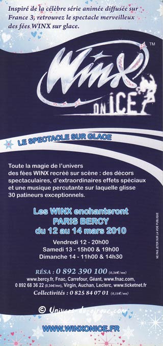 Winx on ice à Paris-Bercy du 12 au 14 mars 2010