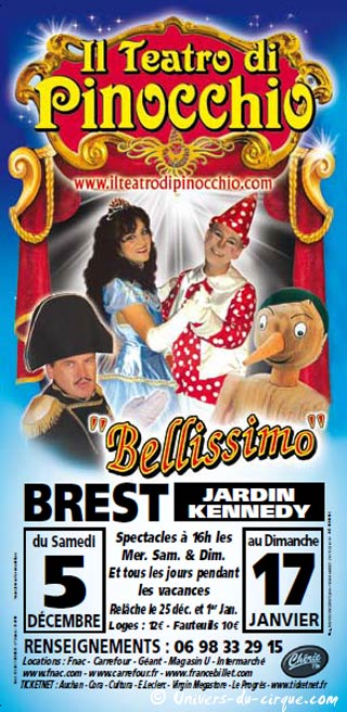 Il Teatro di Pinocchio à Brest du 05 décembre 2009 au 17 janvier 2010