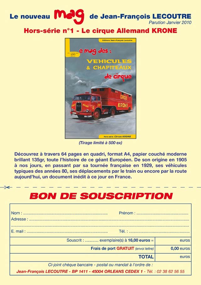 Lancement de la souscription du Mag des véhicules et chapiteaux de cirque
