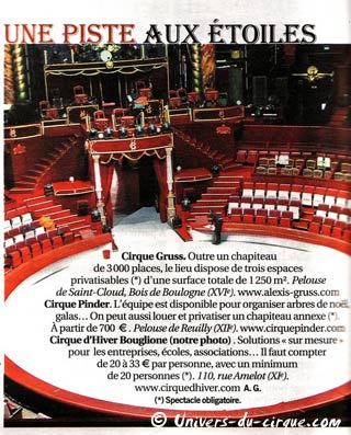 Soirées privées au cirque à Paris