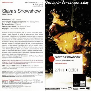 Paris: Slava's Snowshow au nouveau thétre Monfort jusqu'au 03 janvier 2010