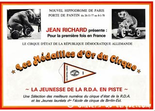 Les cirques d'Allemagne de l'Est (13): la tournée du cirque d'Etat en France chez Jean Richard