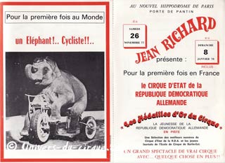 Les cirques d'Allemagne de l'Est (13): la tournée du cirque d'Etat en France chez Jean Richard
