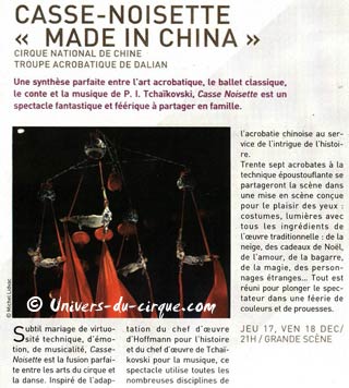 Yvelines: casse-noisette made in China à Vélizy-Villacoublay les 17 et 18 décembre 2009