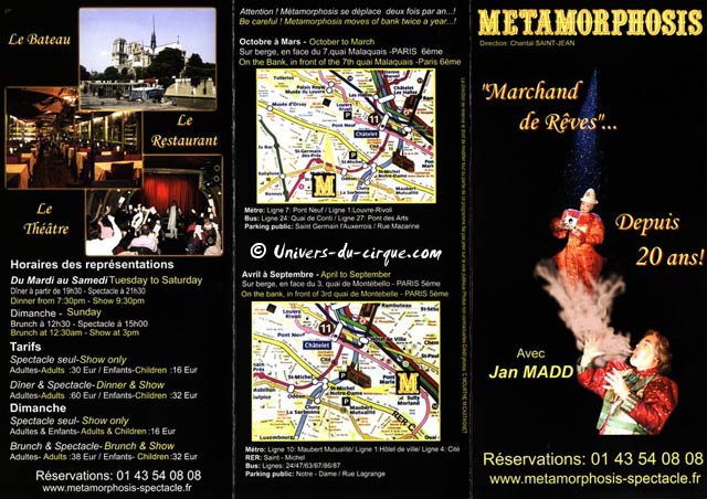 Paris: réveillons magiques à bord de Métamorphosis les 24 et 31 décembre 2009