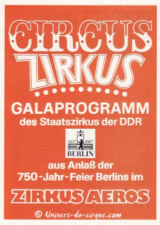 Les cirques d'Allemagne de l'Est (23): petit supplément de programmes pour les collectionneurs