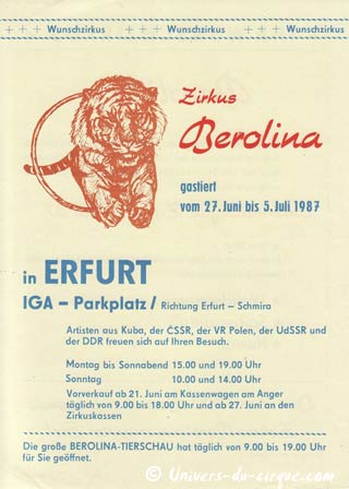 Disparition d'Otto Netzker, fondateur du cirque d'Etat d'Allemagne de l'Est