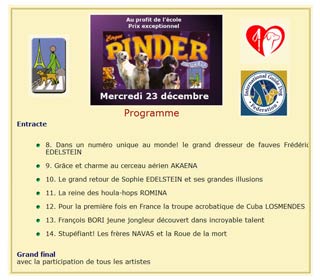 Représentation spéciale Ecole de chiens guides pour aveugles et malvoyants au cirque Pinder