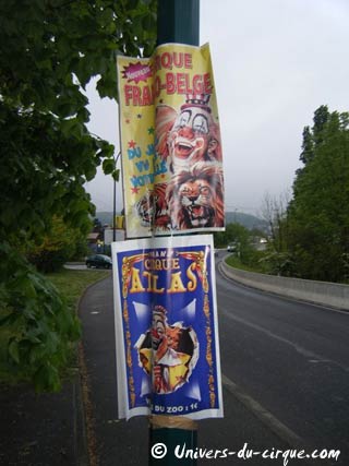 Rétrospective des affiches des cirques français en 2009 (14): les cirques Adrano, Atlas et Boletti