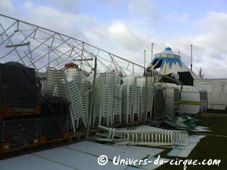 Le cirque Octave Singulier de Poitiers ravagé par la tempête