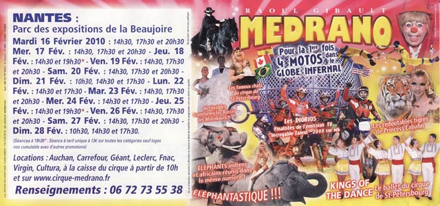 Loire Atlantique: retour en images sur le séjour 2010 du cirque Medrano à Nantes (suite)