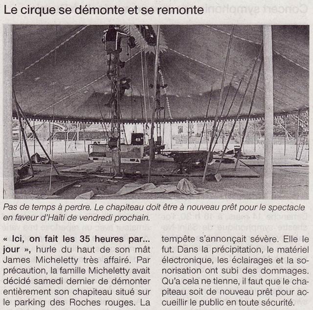 Loire-Atlantique: l'école du cirque Micheletty échappe à la tempête à la Baule