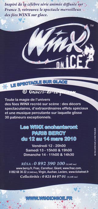 Winx on ice à Paris-Bercy du 12 au 14 mars 2010