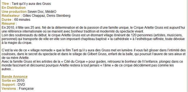 Sortie du dvd 