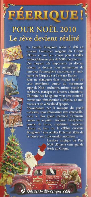 Le grand cirque de Nol Bouglione au Bourget du 27 novembre au 12 décembre 2010