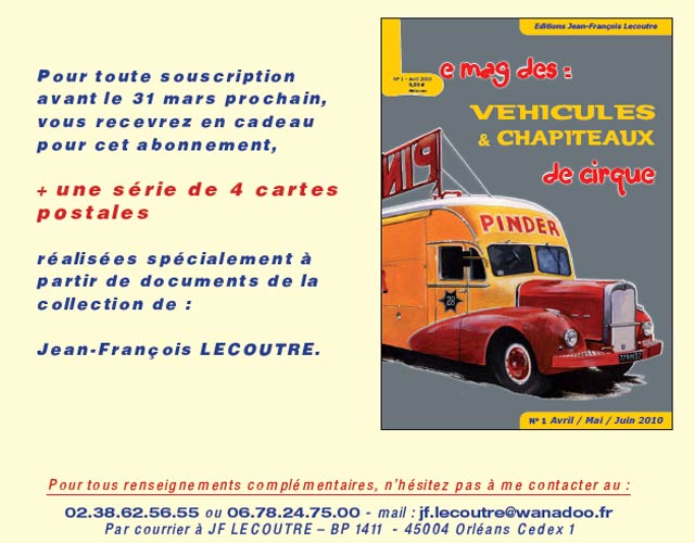 A paraitre prochainement: Le Mag des véhicules et chapiteaux de cirque