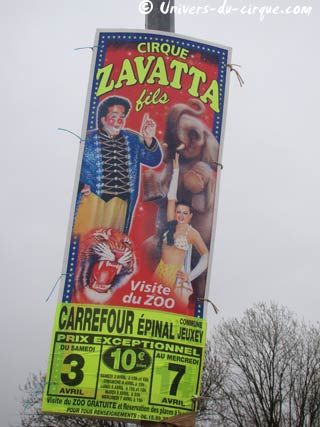 Le cirque Zavatta fils à Epinal du 03 au 07 avril 2010