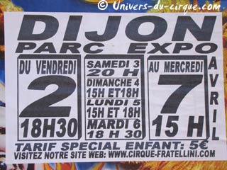 Côte d'Or: le cirque A. Fratellini à Dijon du 