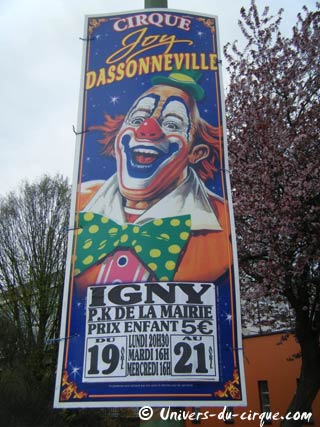 Essonne: le cirque Joy Dassonneville à Igny du 19 au 21 avril 2010