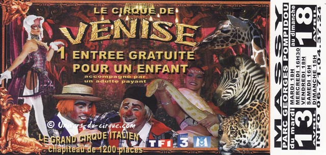 Le nouveau flyer 2010 du cirque de Venise