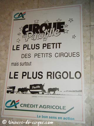 Le site Internet du cirque Pacotille