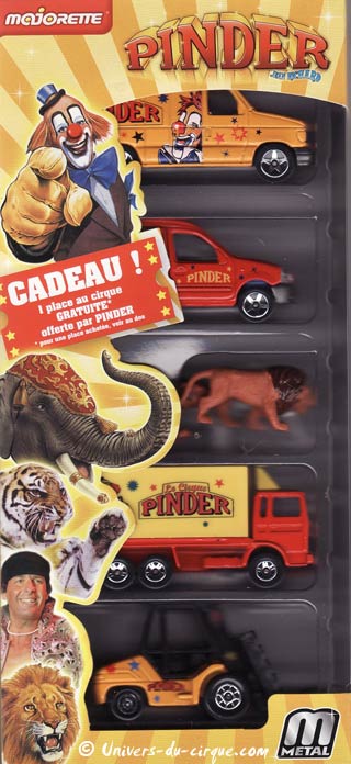 Nouvelle présentation de coffret de véhicules miniatures Pinder chez Majorette