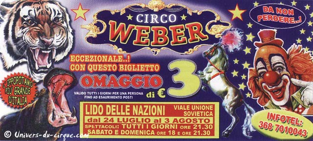 Le nouveau site Internet du Weber Circus en Italie