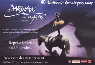 Seine-Saint-Denis: derniers jours du spectacle Zingaro à Aubervilliers et reprise en octobre 2010
