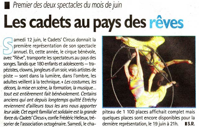Le Cadets' Circus dans la presse de l'Essonne