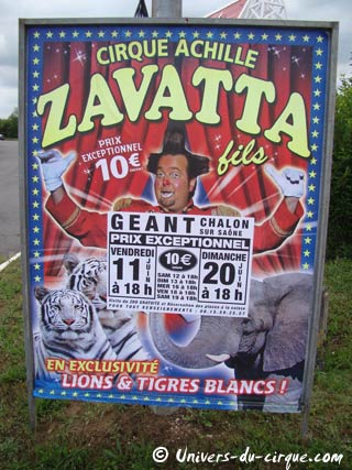 Le cirque Zavatta fils à Chalon sur Saone jusqu'au dimanche 20 juin 2010