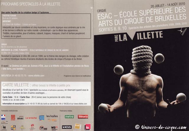 L'ecole Supérieure des Arts du Cirque de Bruxelles poursuit son séjour parisien jusqu'au 14 août prochain