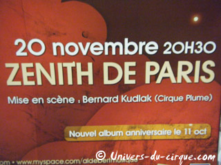Paris: chanson et cirque avec Aldebert au Zénith le 20 novembre 2010