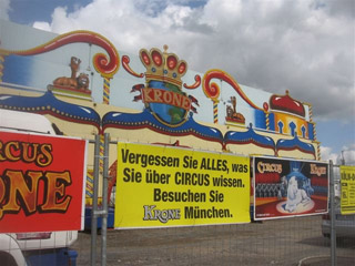 Allemagne: derniers jours de la tournée 2010 du Circus Krone
