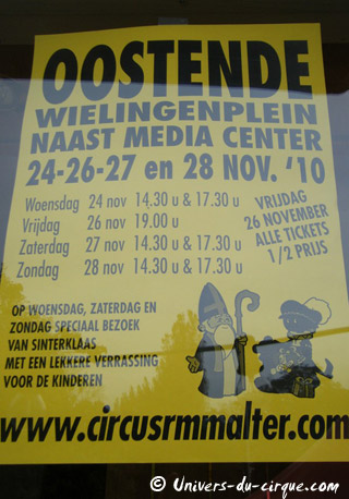 Belgique: le Circus Rose-Marie Malter à Ostende du 24 au 28 novembre 2010
