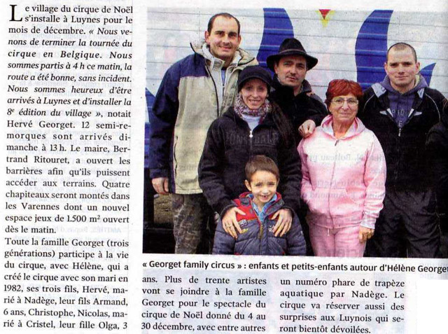 Indre-et-Loire: La Nouvelle République fait écho du Village du Cirque de Nol
