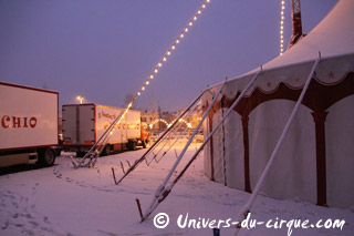 Sarthe: images du Il Teatro du Pinocchio sous la neige au Mans