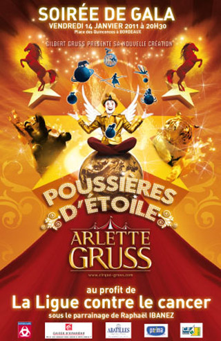 Gironde: soirée au profit de la ligue contre le cancer sous le chapiteau du Cirque Arlette Gruss à Bordeaux
