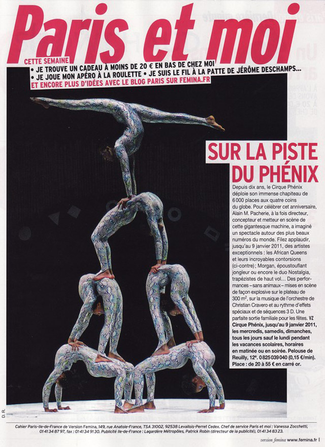 Paris: le Cirque Phénix dans le magazine 