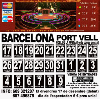 Espagne: le nouveau spectacle du Cirque Raluy à Barcelone à partir du 17 décembre 2010