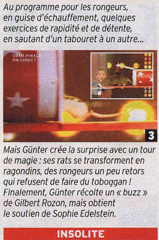 Gnter Sacckman Junior à l'honneur dans Télé 7 Jours