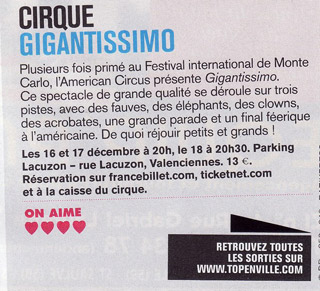 Nord: l'American Circus Togni dans le magazine Top 59