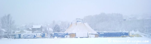 Val-d'Oise: le Cirque de Rome sous un épais manteau neigeux à Cormeille en Parisis